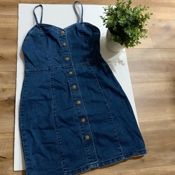 Mini Denim Dress button down - Picture 3 of 6